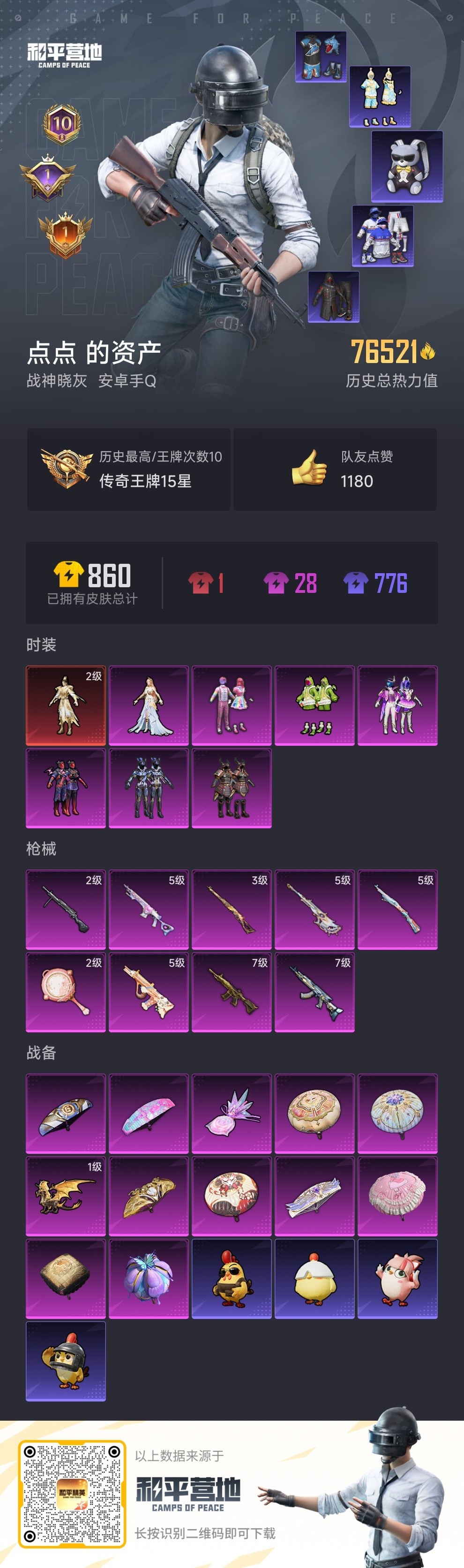 HPSJ3451638和平精英账号详情图4