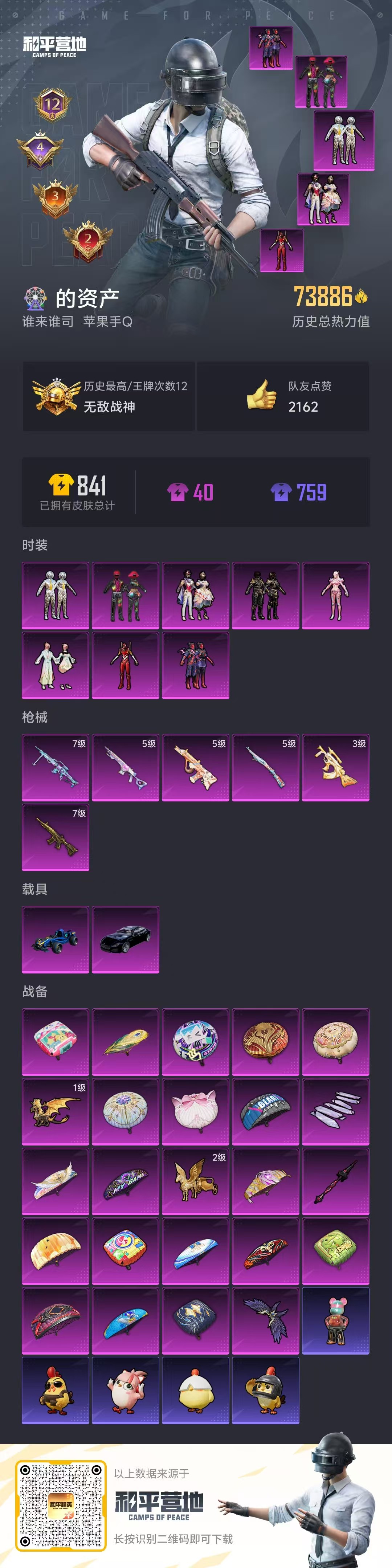 HPSJ3451660和平精英账号详情图3