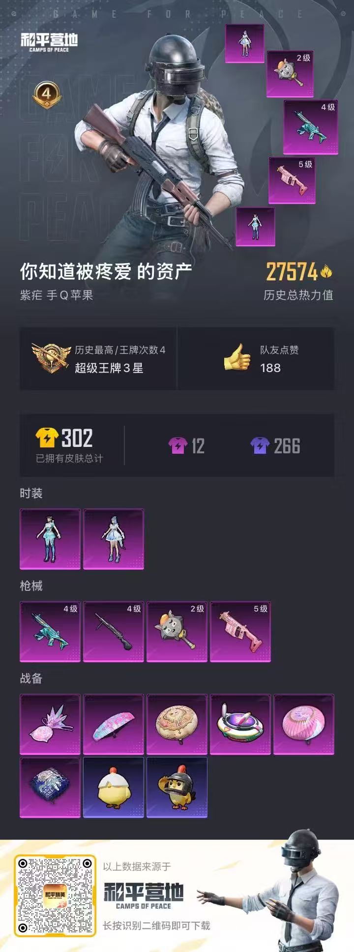 HPSJ3451585和平精英账号详情图2