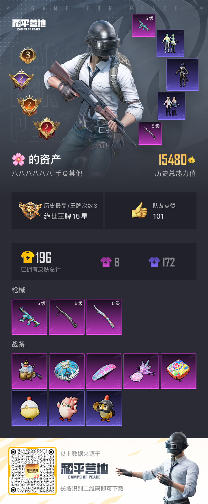 HPSJ3451610和平精英账号详情图2