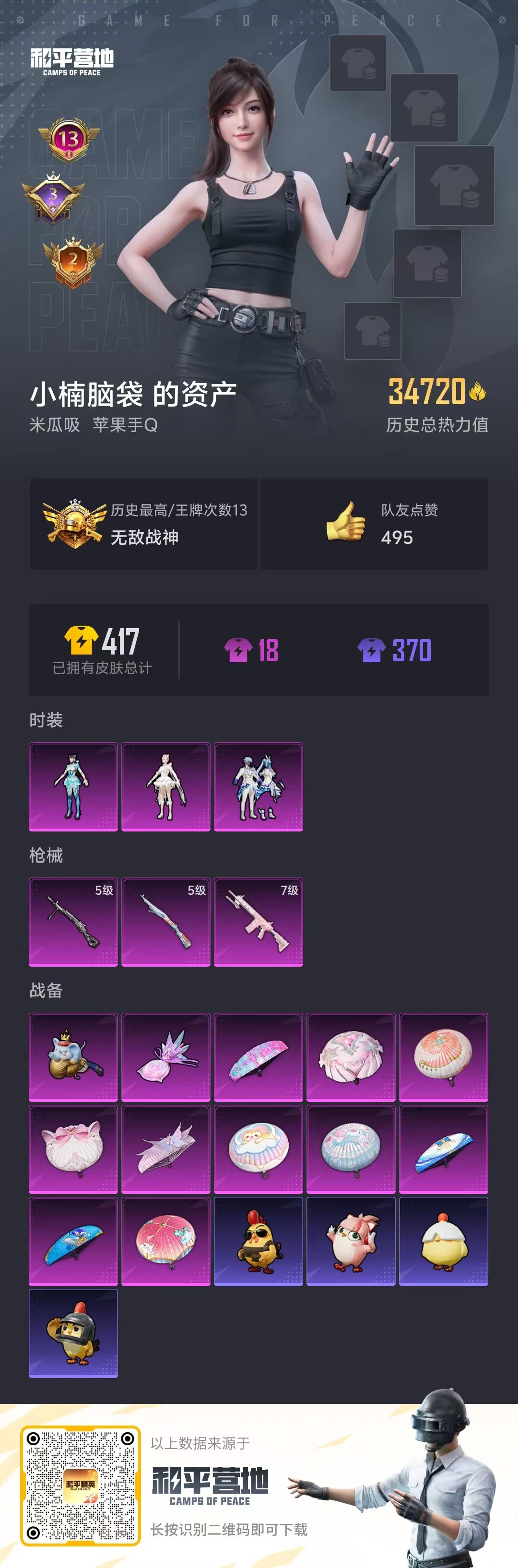 HPSJ3447816和平精英账号详情图3