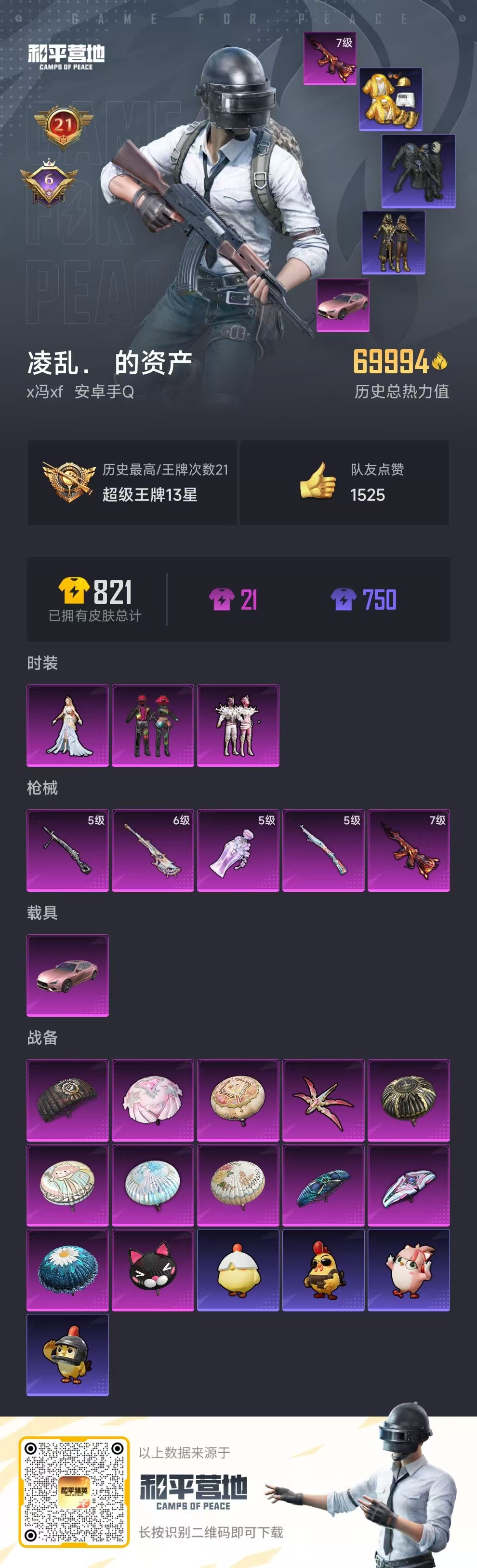 HPSJ3451622和平精英账号详情图3