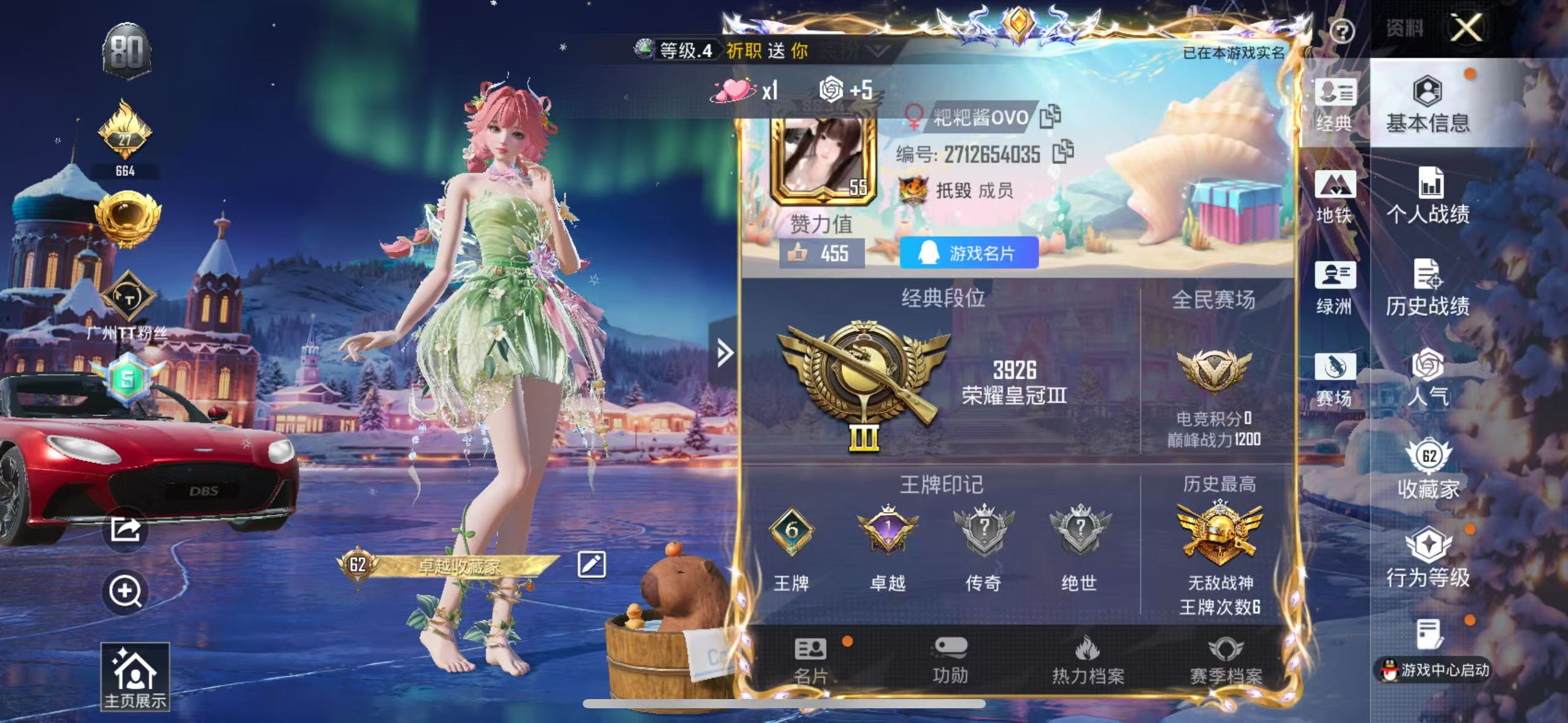 HPSJ3447645和平精英账号详情图3