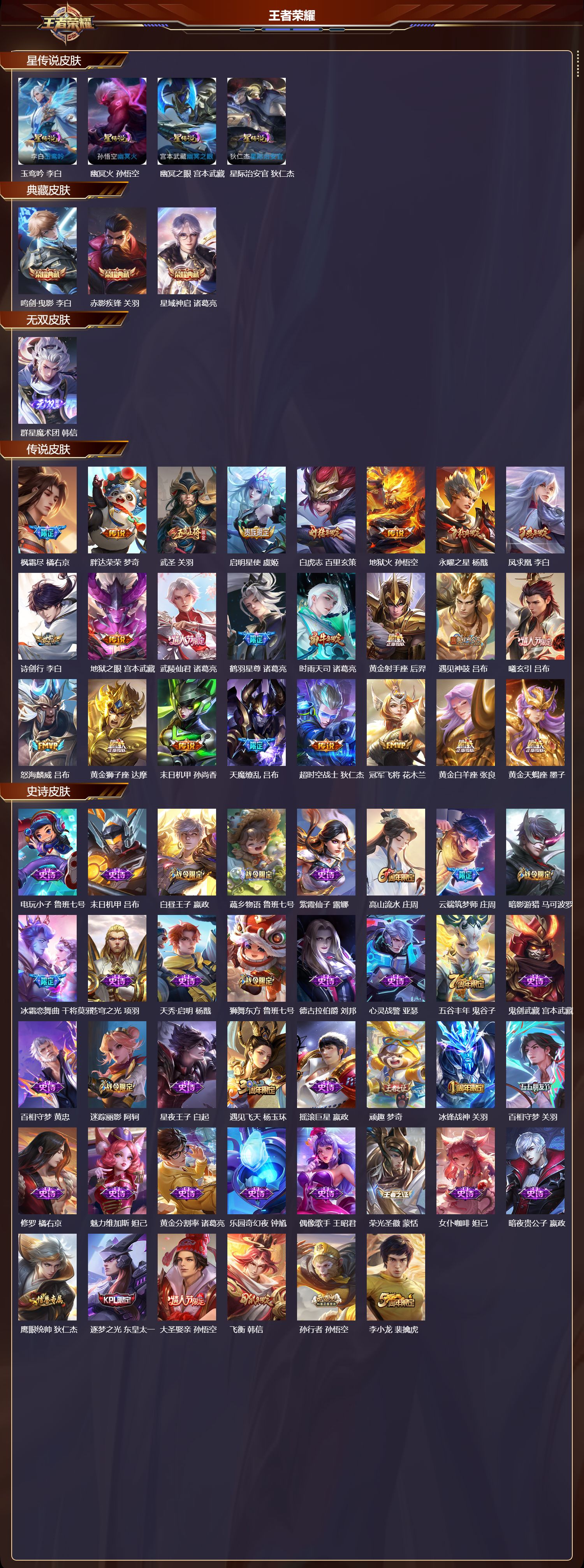 WZQM3474351王者荣耀账号详情图3