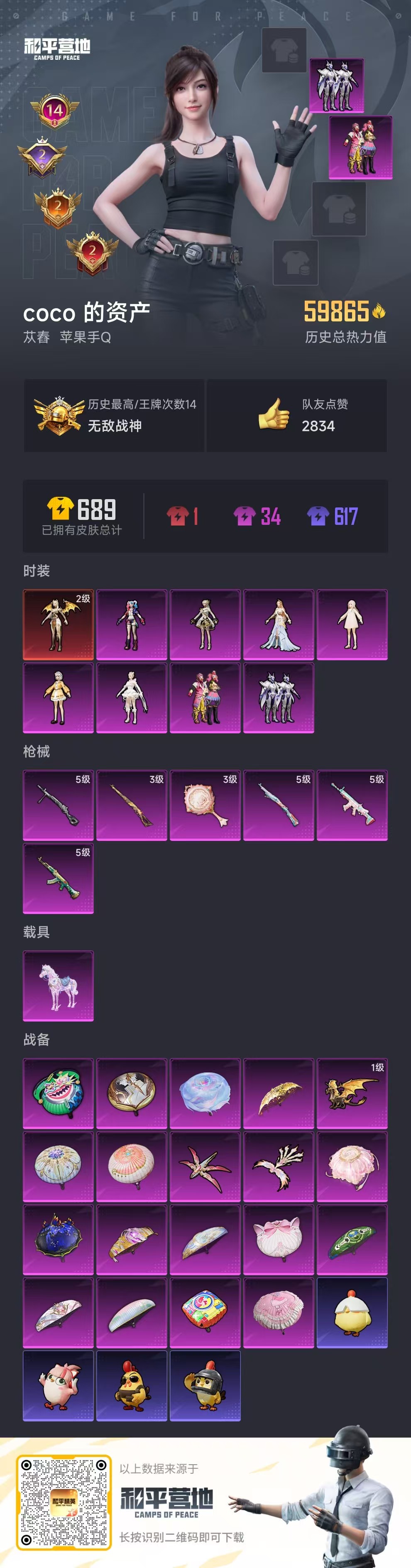 HPSJ3452608和平精英账号详情图4