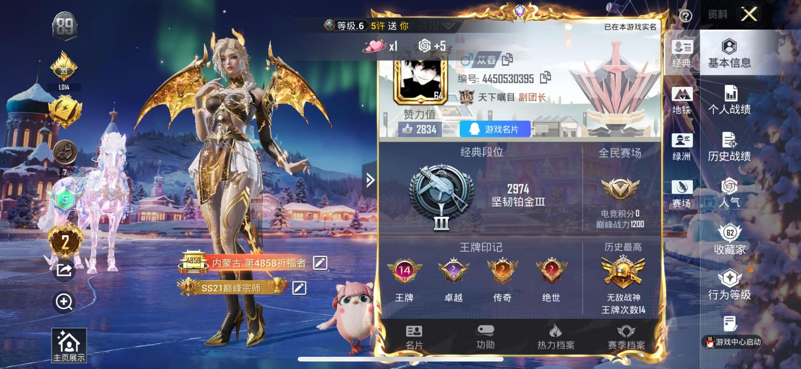 HPSJ3452608和平精英账号详情图3