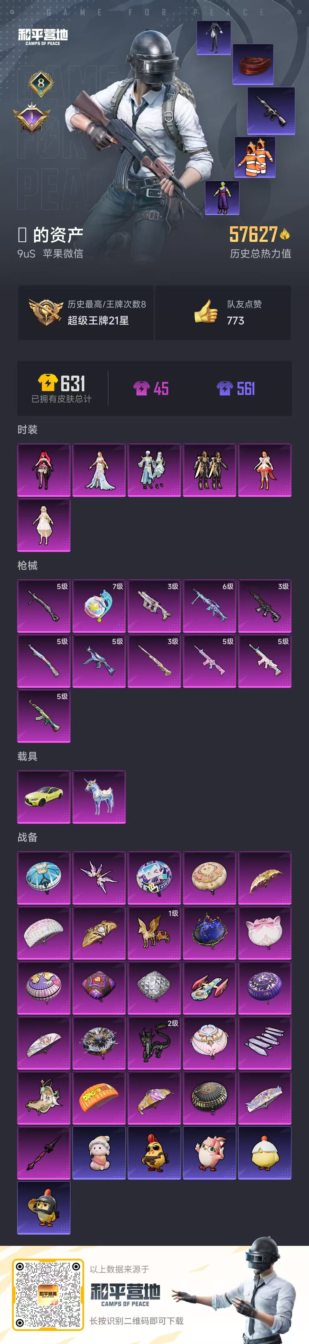 HPSJ3448658和平精英账号详情图4