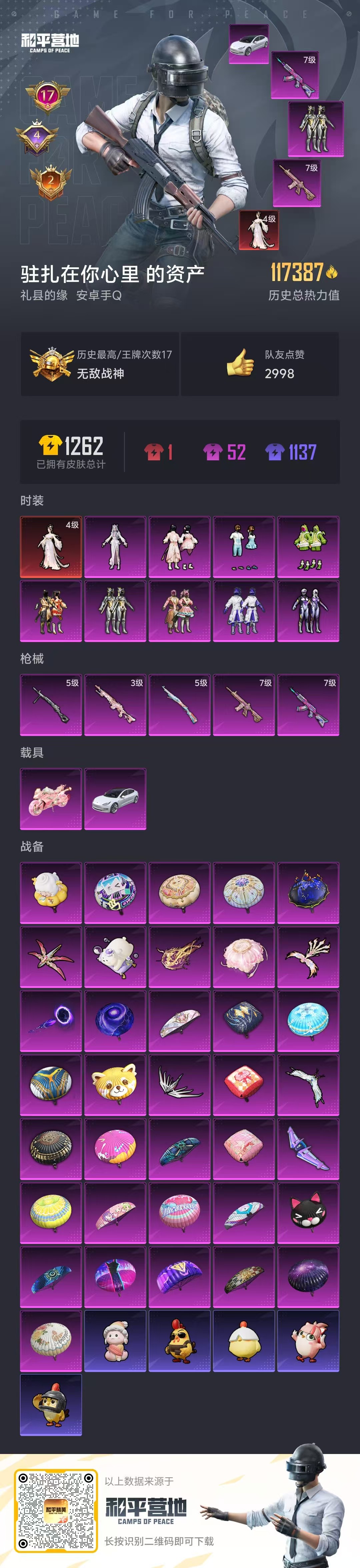 HPSJ3448745和平精英账号详情图2