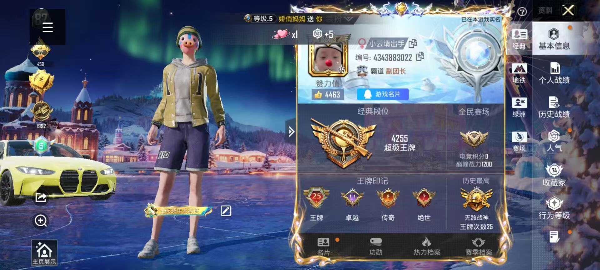 HPSJ3452567和平精英账号详情图2