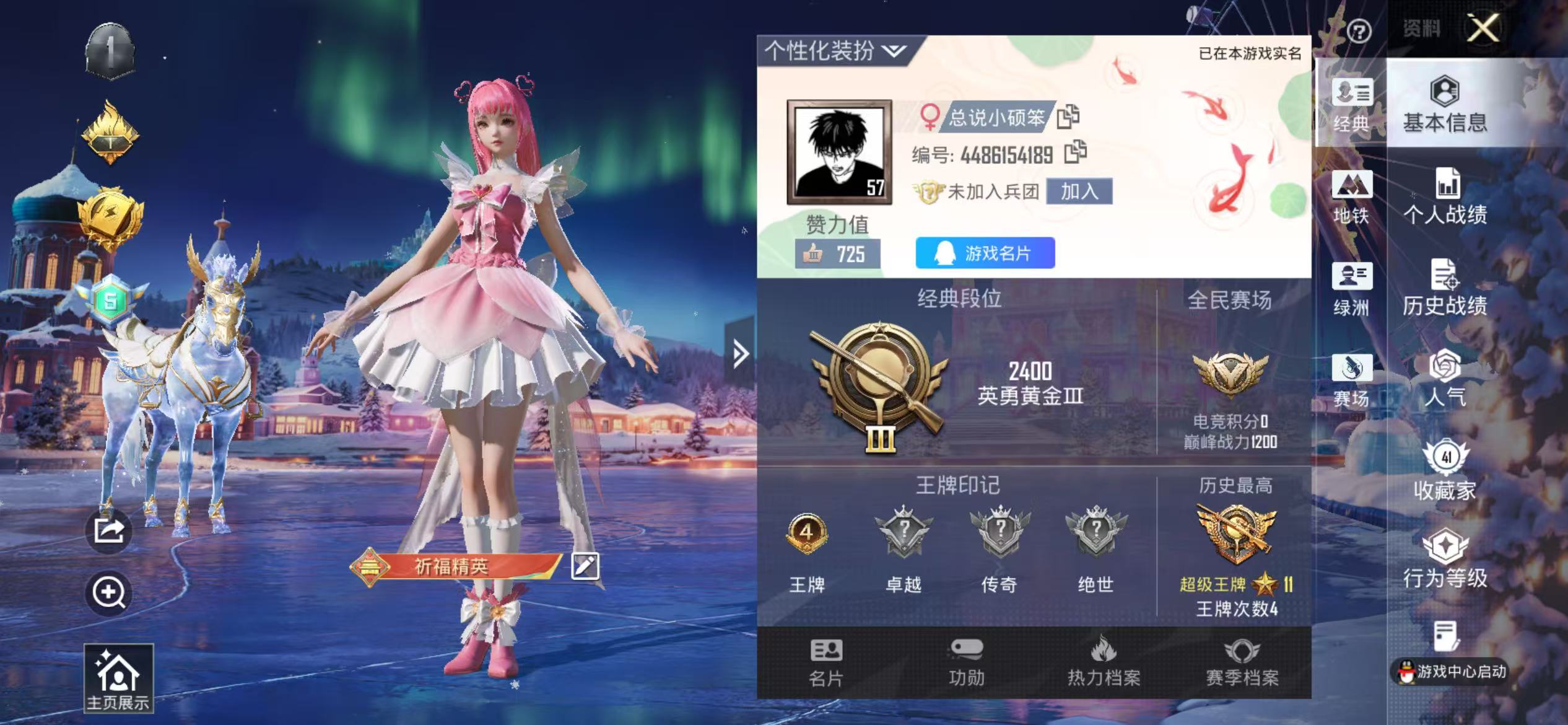 HPSJ3448439和平精英账号详情图2