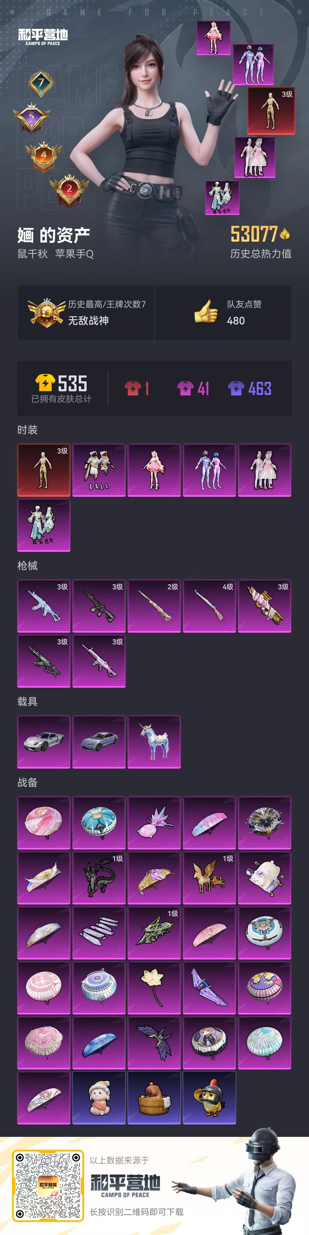 HPSJ3452546和平精英账号详情图2