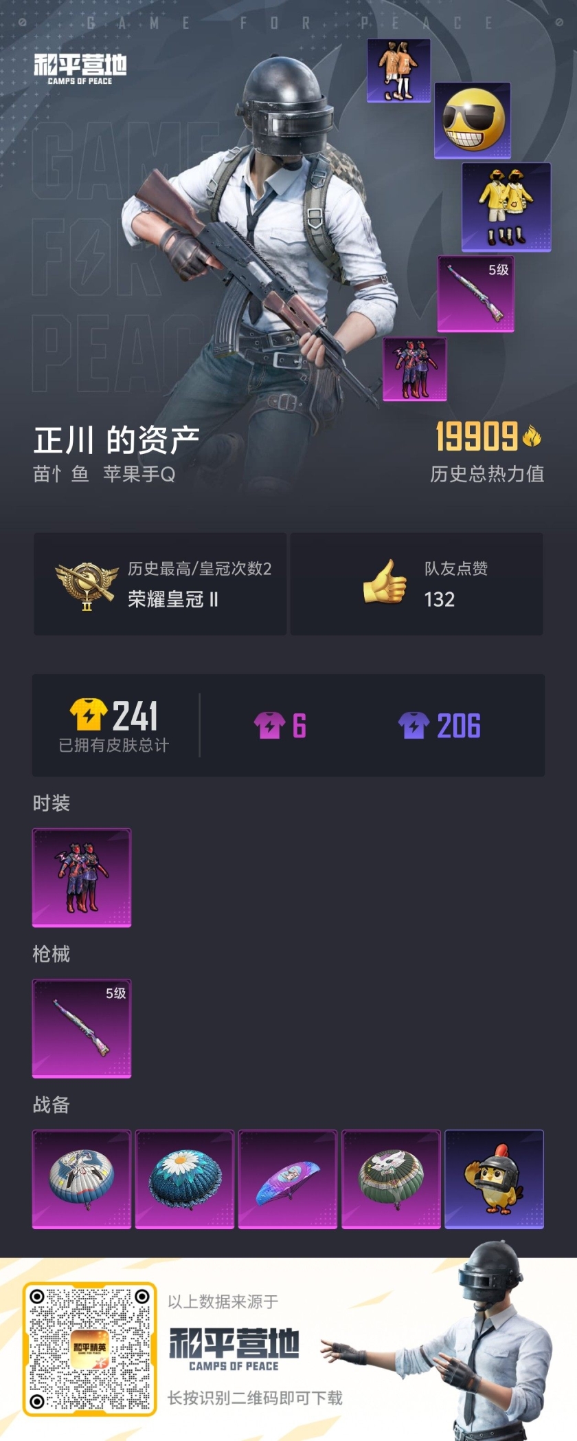 HPSJ3448435和平精英账号详情图3