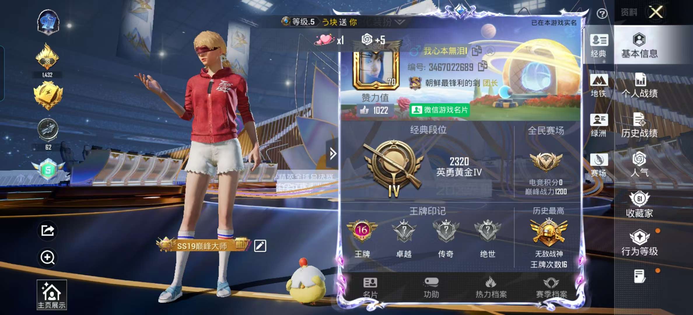 HPSJ3448467和平精英账号详情图2