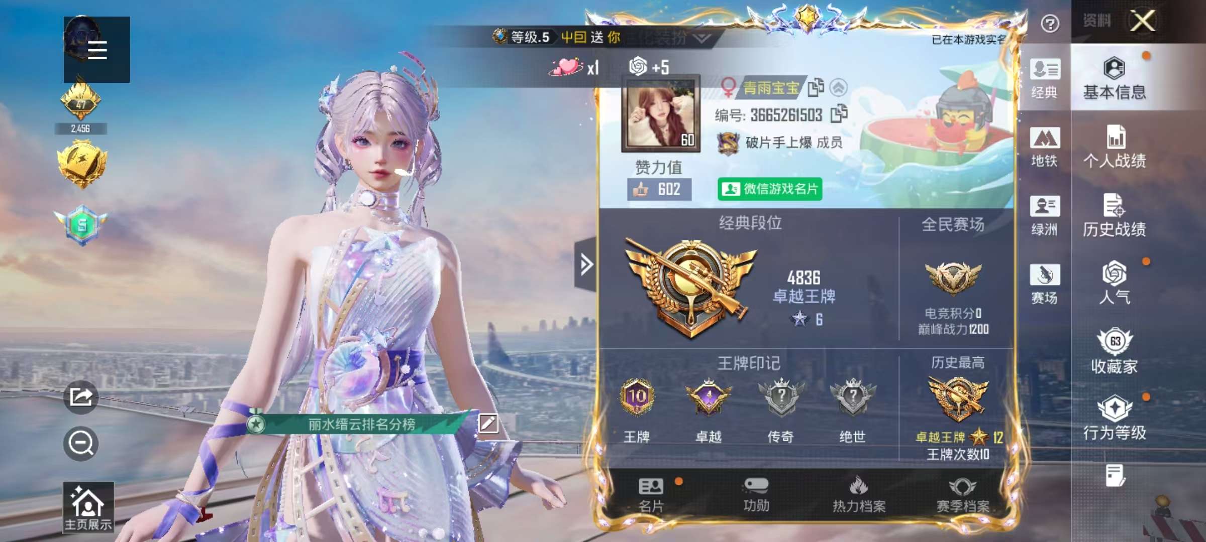 HPSJ3448577和平精英账号详情图2