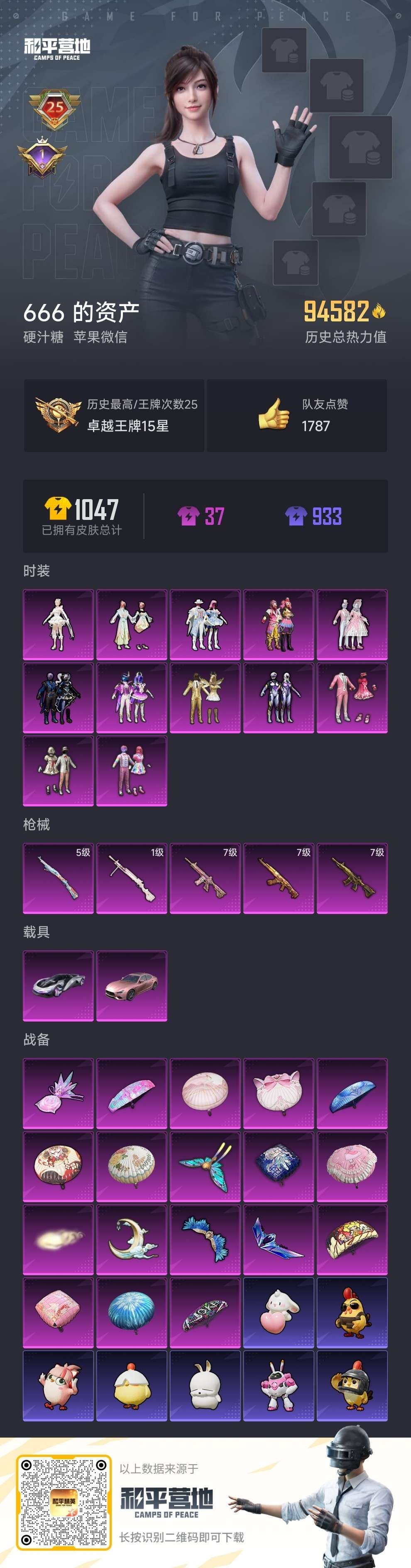 HPSJ3448477和平精英账号详情图2