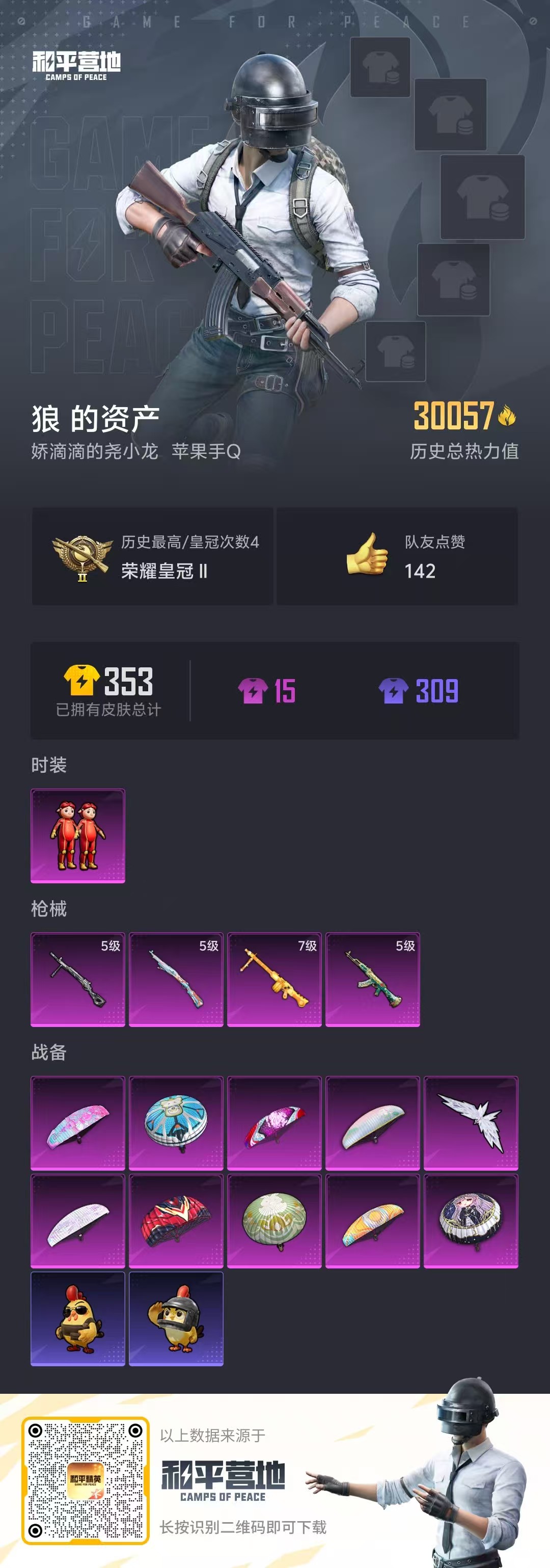 HPSJ3452590和平精英账号详情图2