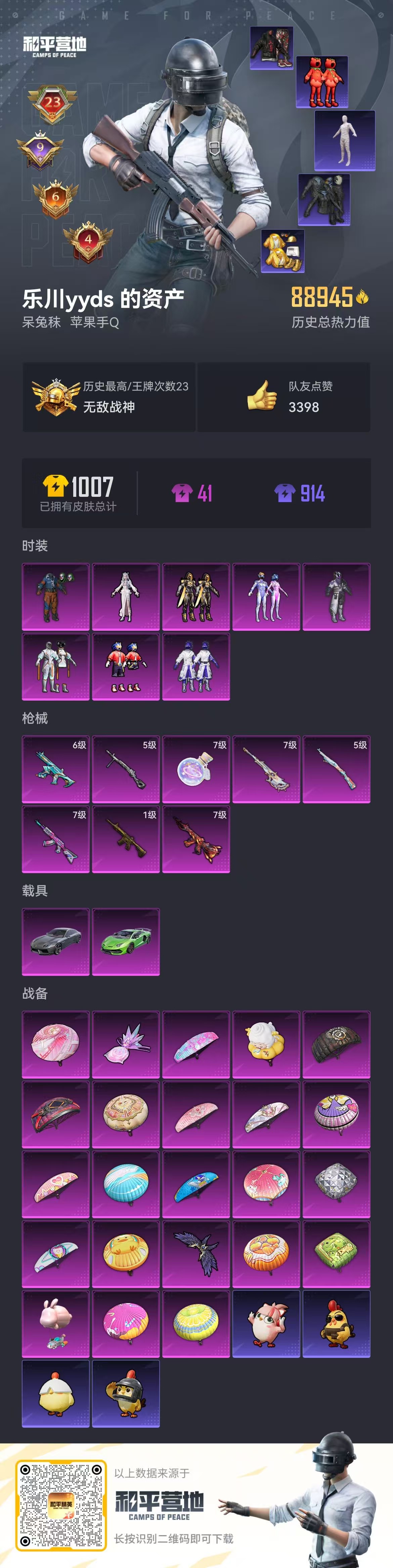 HPSJ3452619和平精英账号详情图2