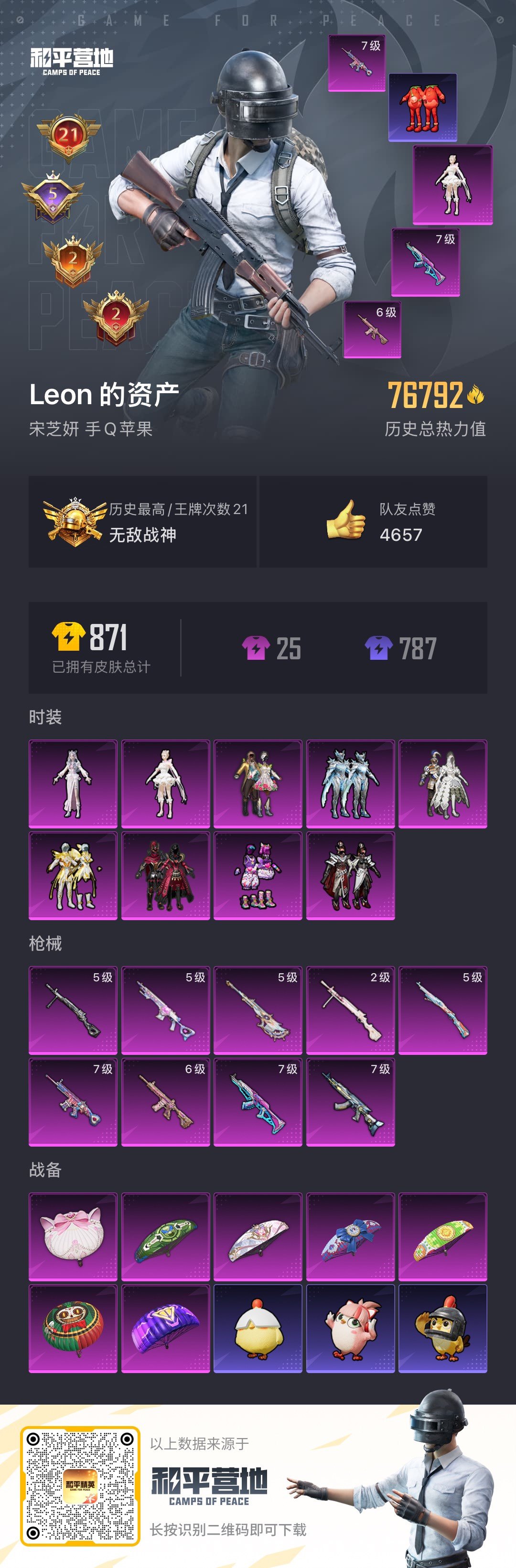 HPSJ3448523和平精英账号详情图3