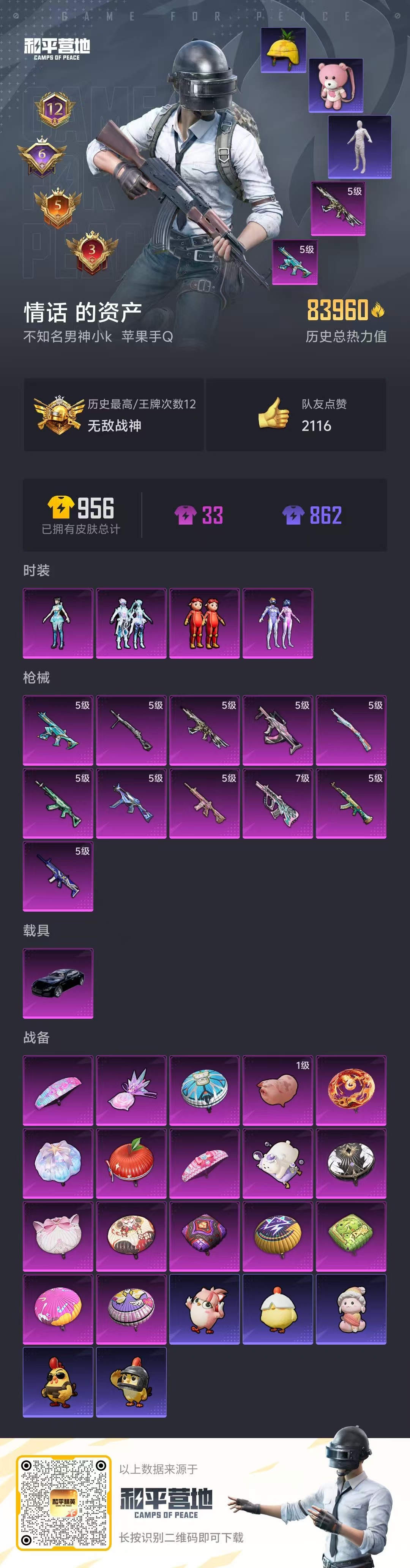 HPSJ3453707和平精英账号详情图3