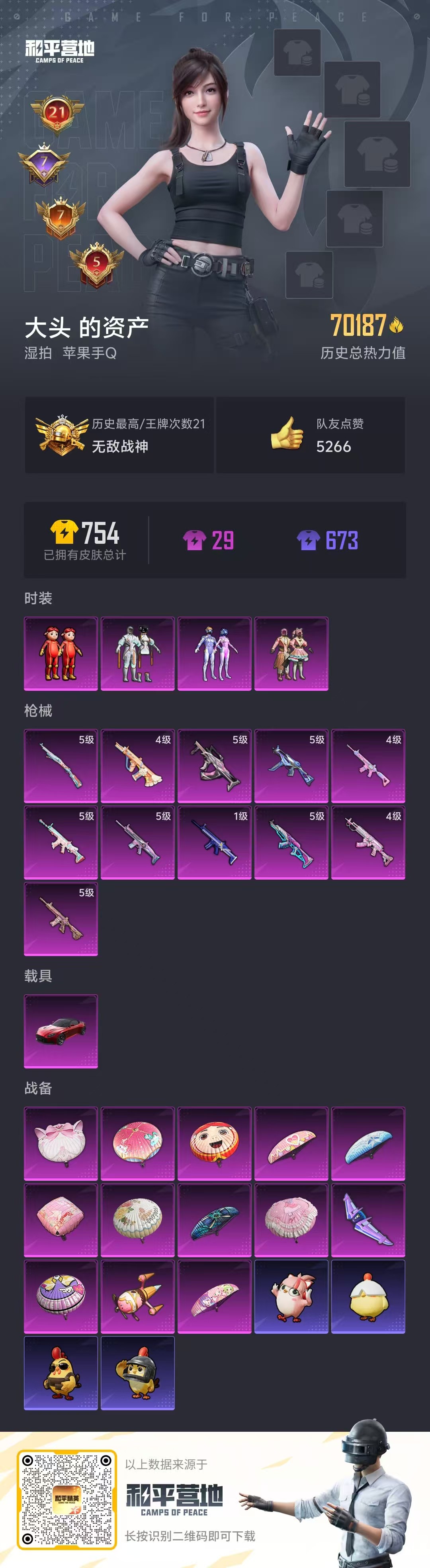 HPSJ3453685和平精英账号详情图4