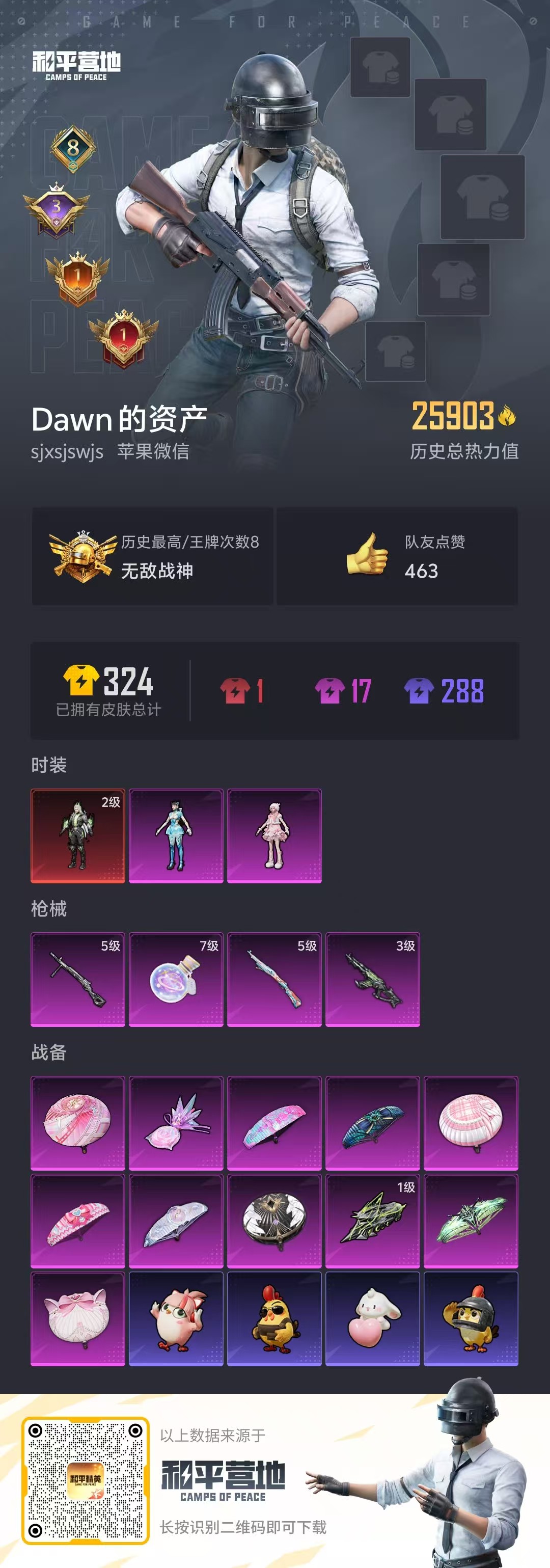 HPSJ3450344和平精英账号详情图2