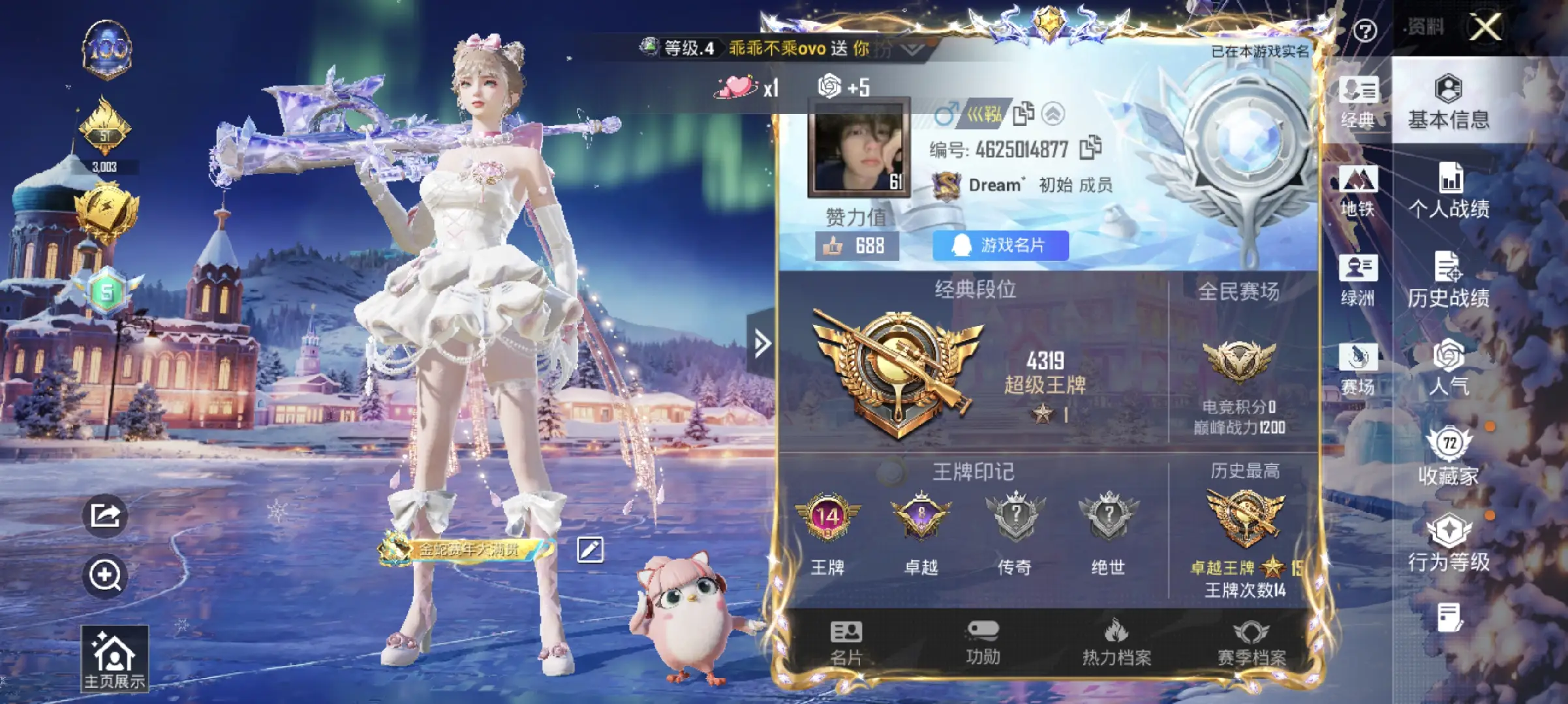 HPSJ3453719和平精英账号详情图4