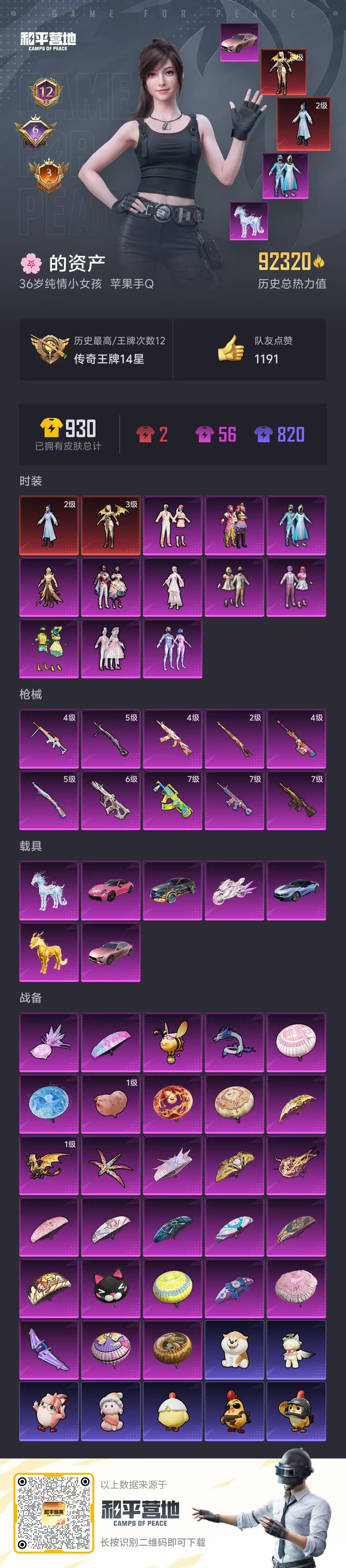 HPSJ3453643和平精英账号详情图2