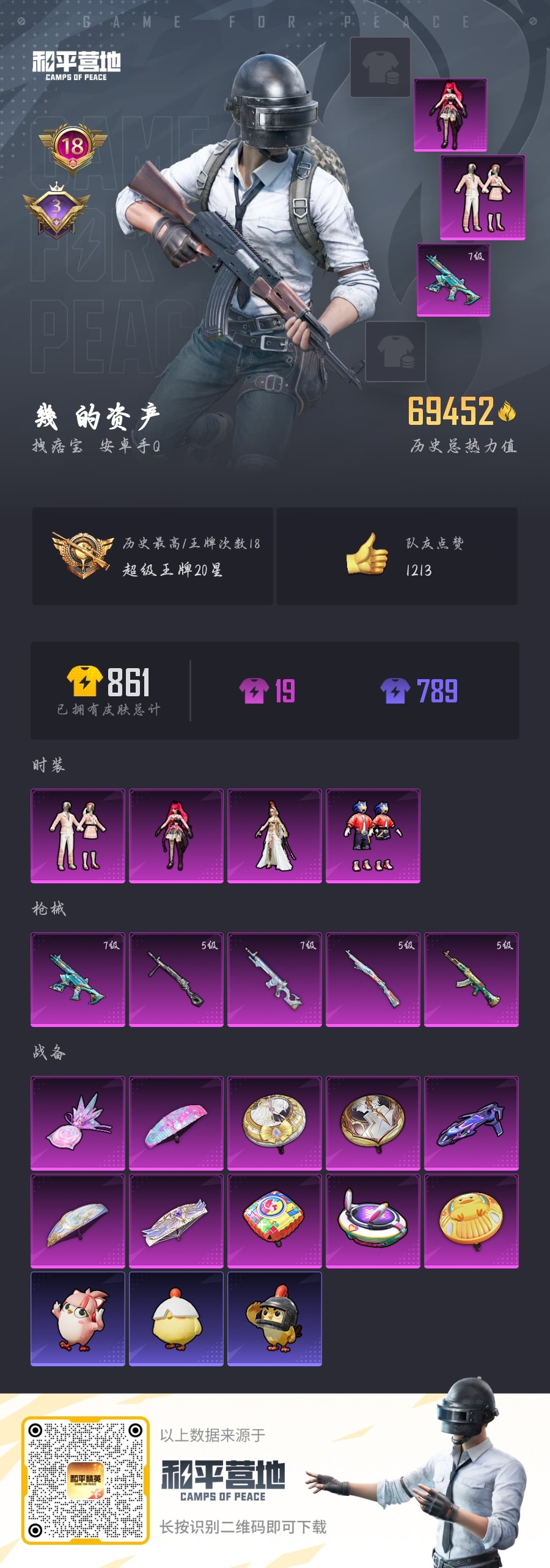 HPSJ3453717和平精英账号详情图2