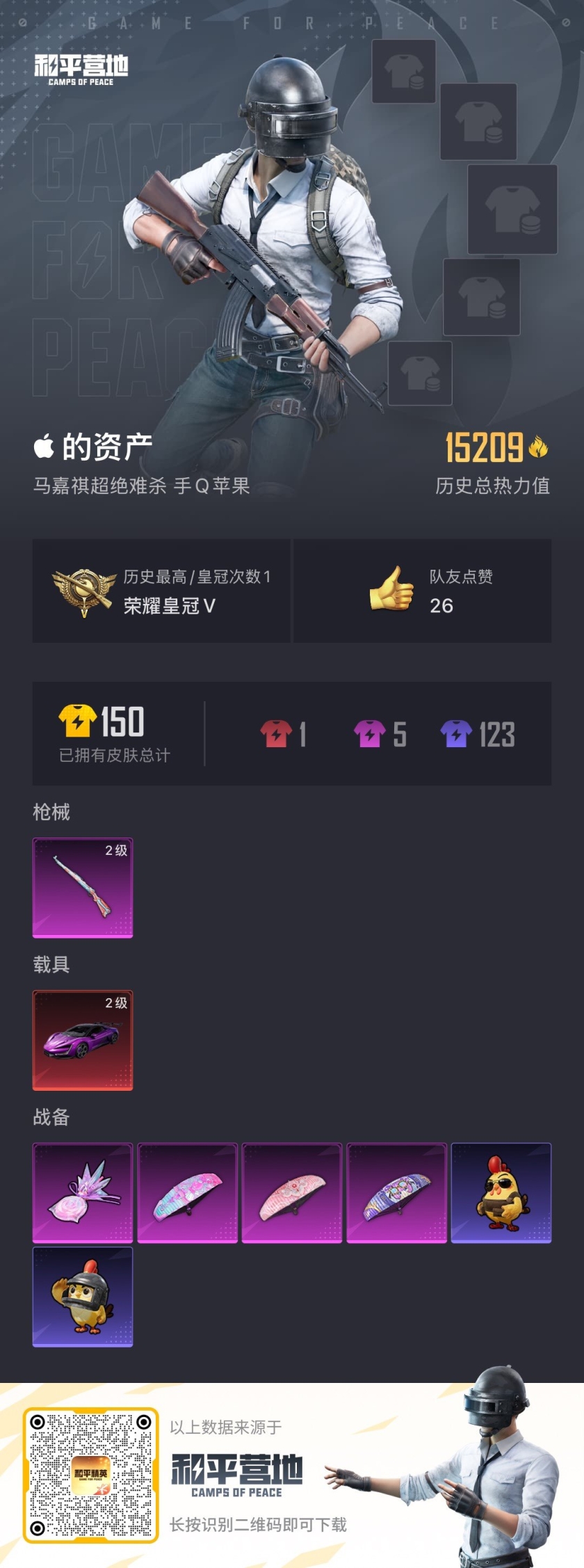 HPSJ3453663和平精英账号详情图3