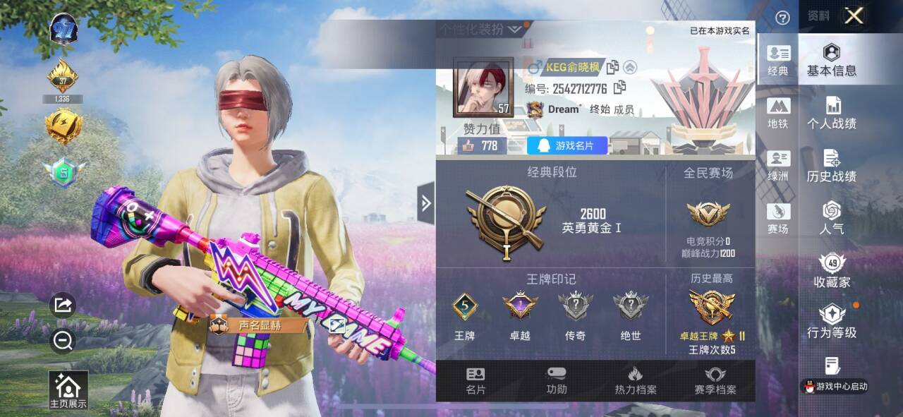 HPSJ3453723和平精英账号详情图2
