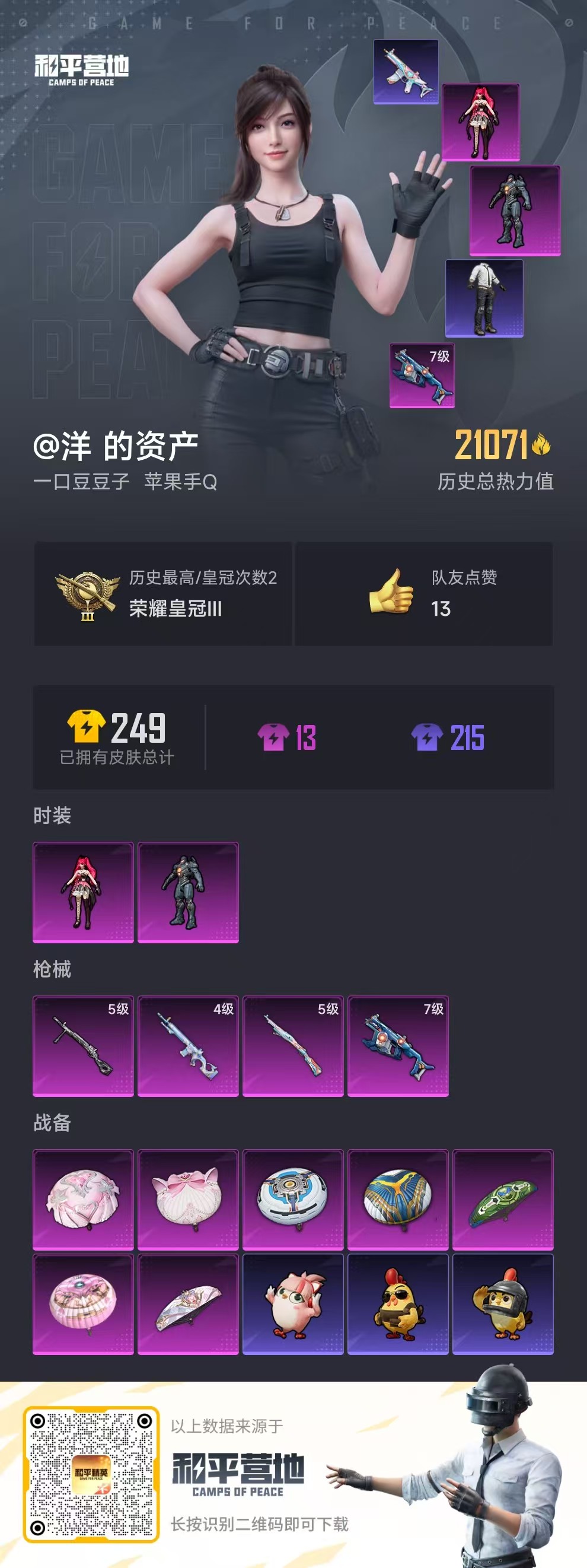 HPSJ3454894和平精英账号详情图3