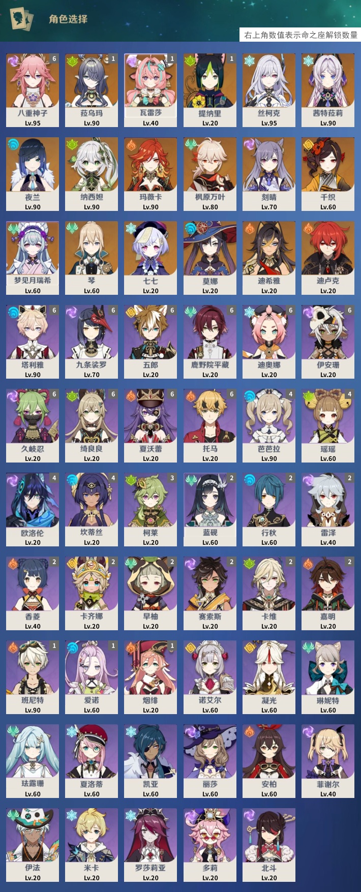 YSMK317065原神账号详情图3 YSMK317065原神账号详情图3