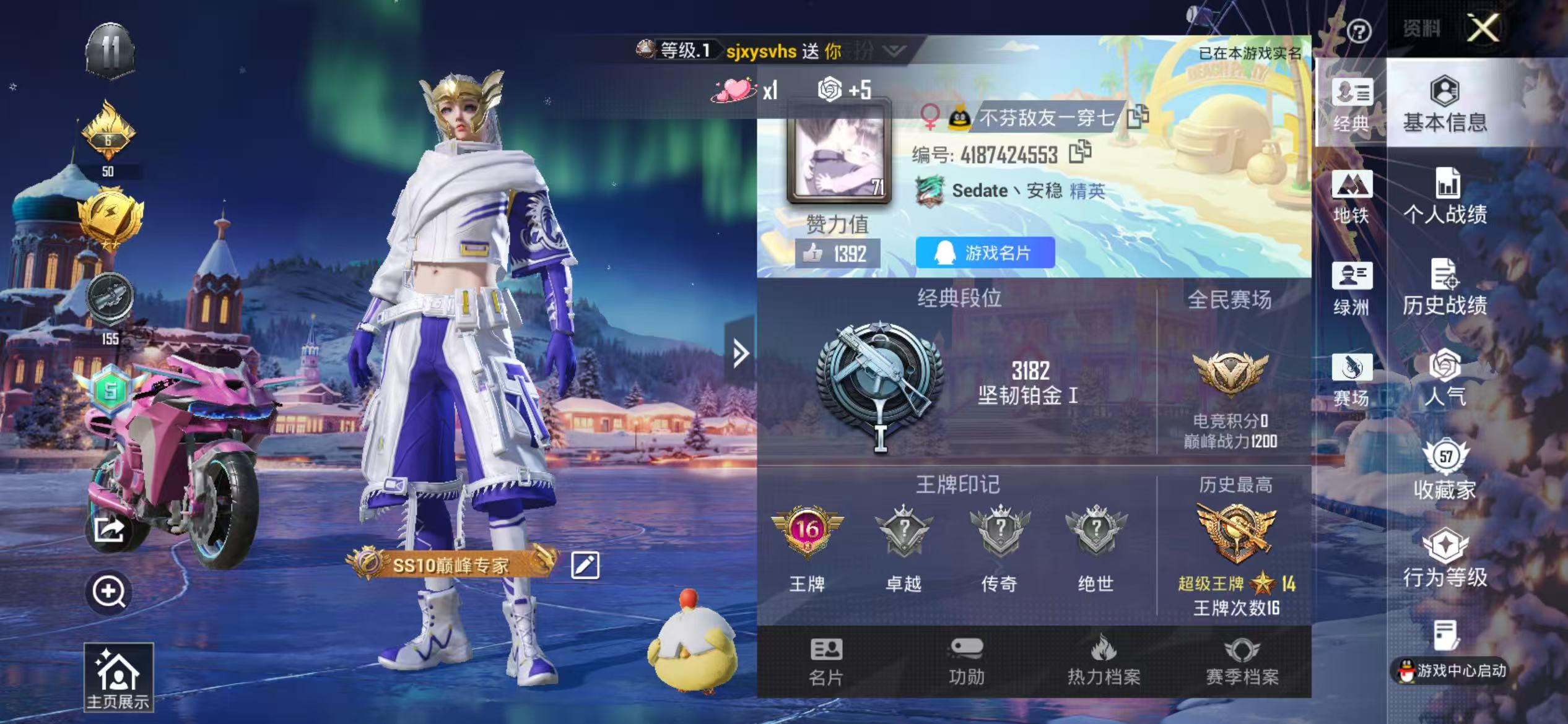 HPSJ3454885和平精英账号详情图3