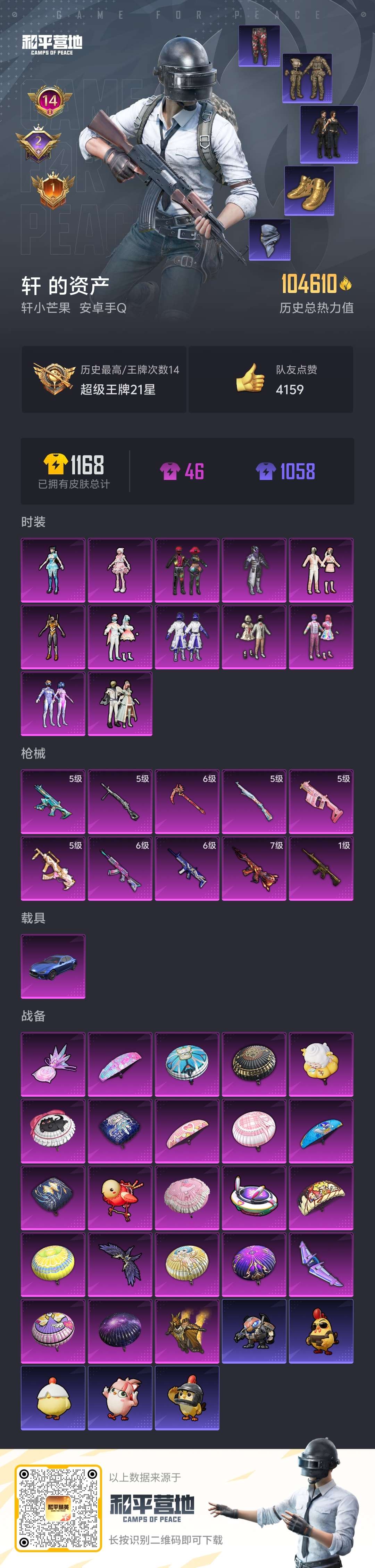 HPSJ3451713和平精英账号详情图5