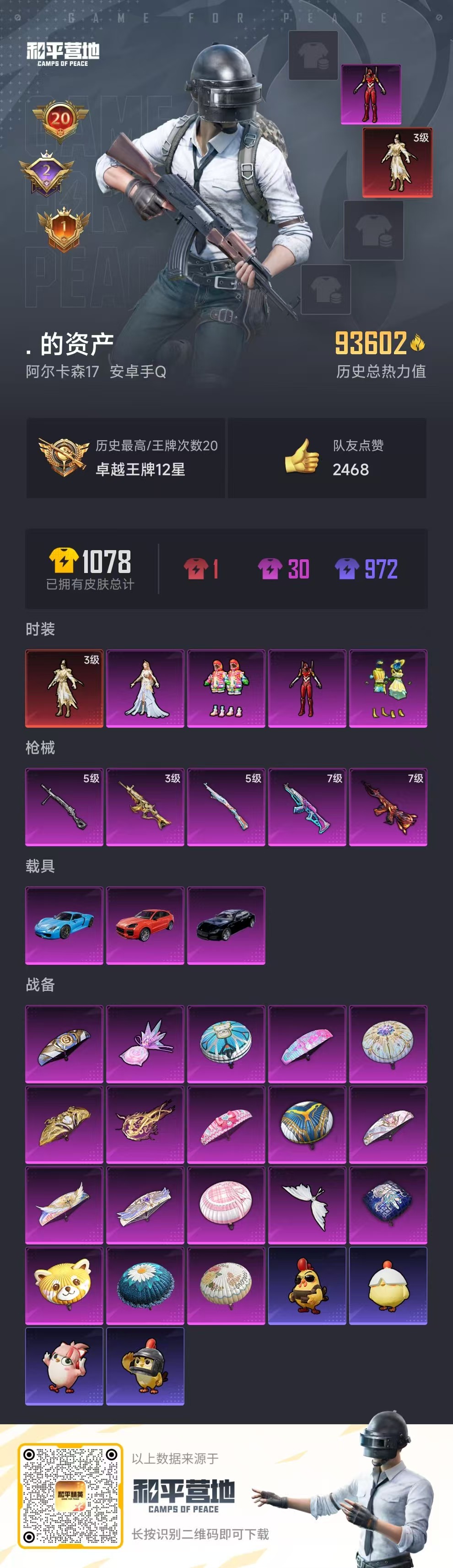 HPSJ3454884和平精英账号详情图4