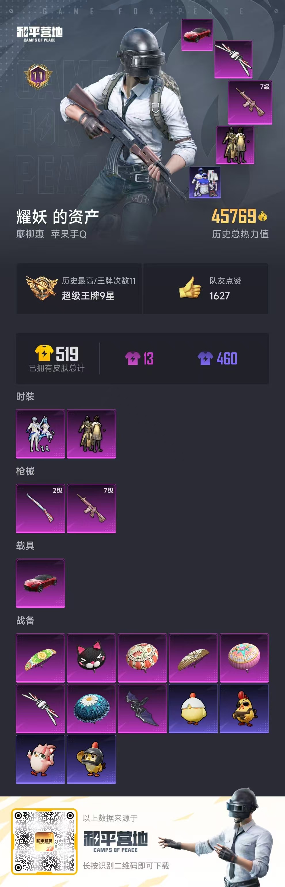 HPSJ40597和平精英账号详情图3