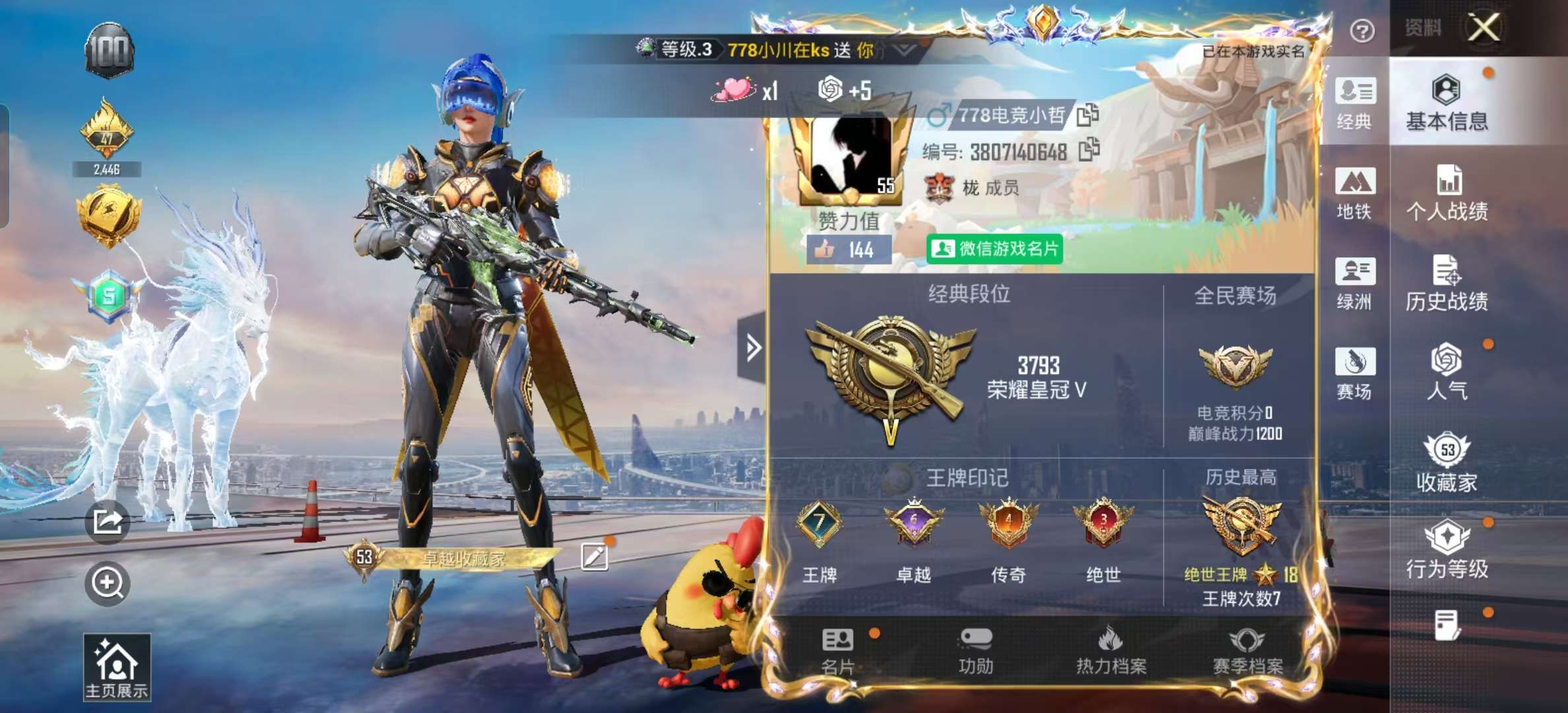 HPSJ3452679和平精英账号详情图2