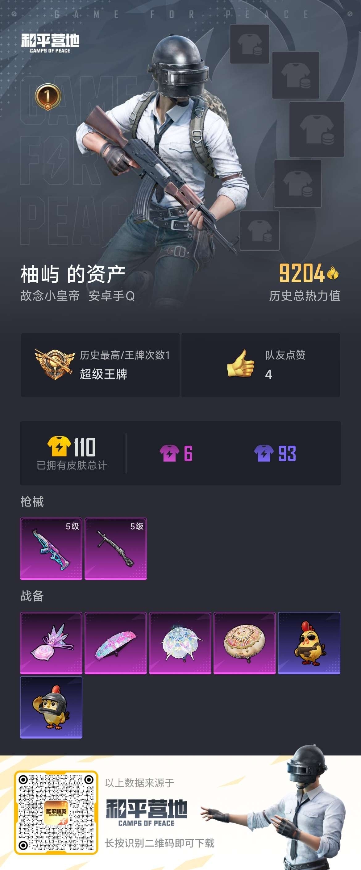 HPSJ40620和平精英账号详情图3