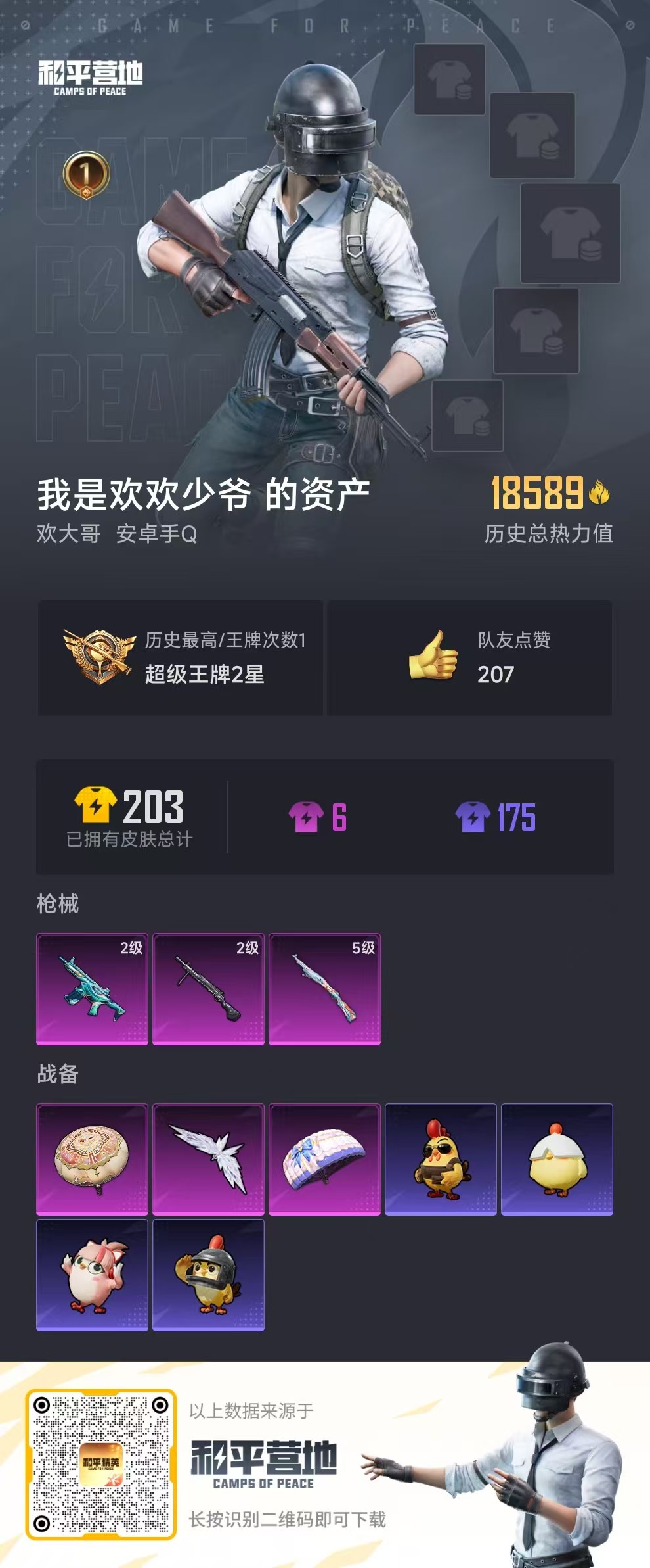 HPSJ3452660和平精英账号详情图2