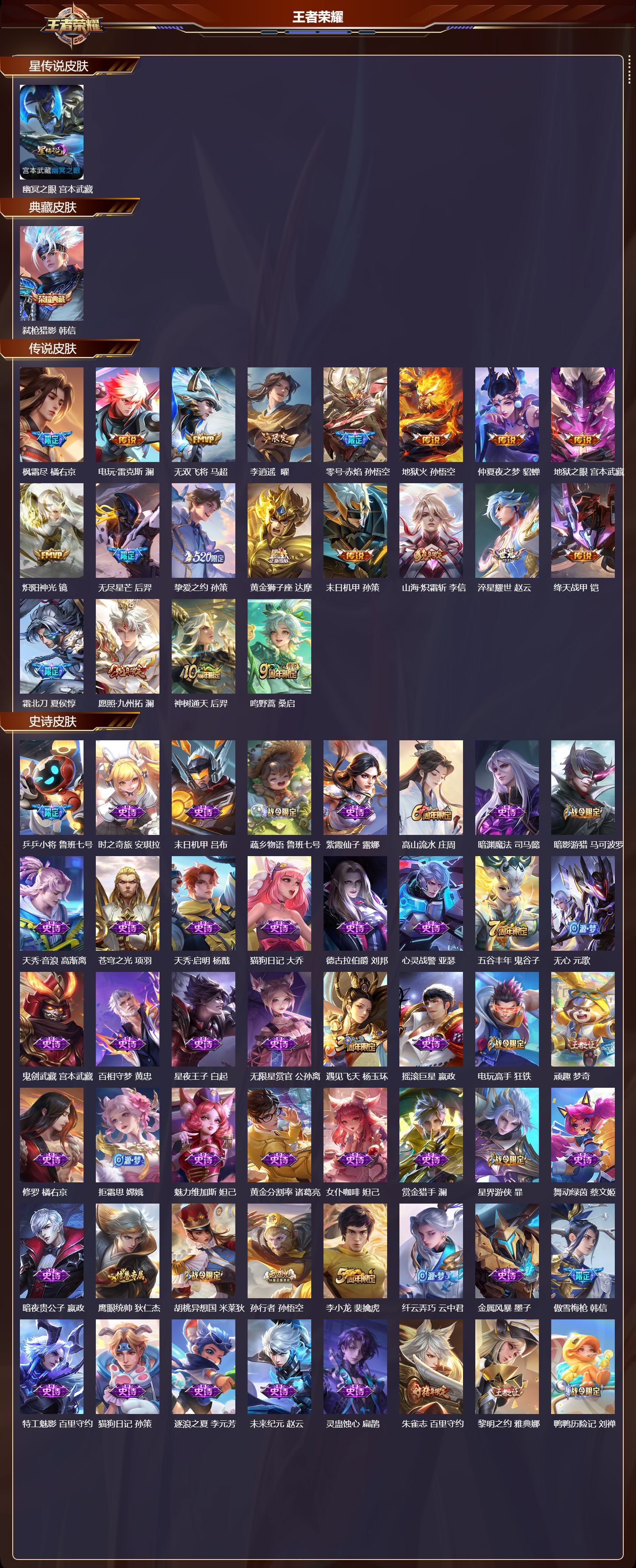 WZMK3479181王者荣耀账号详情图2