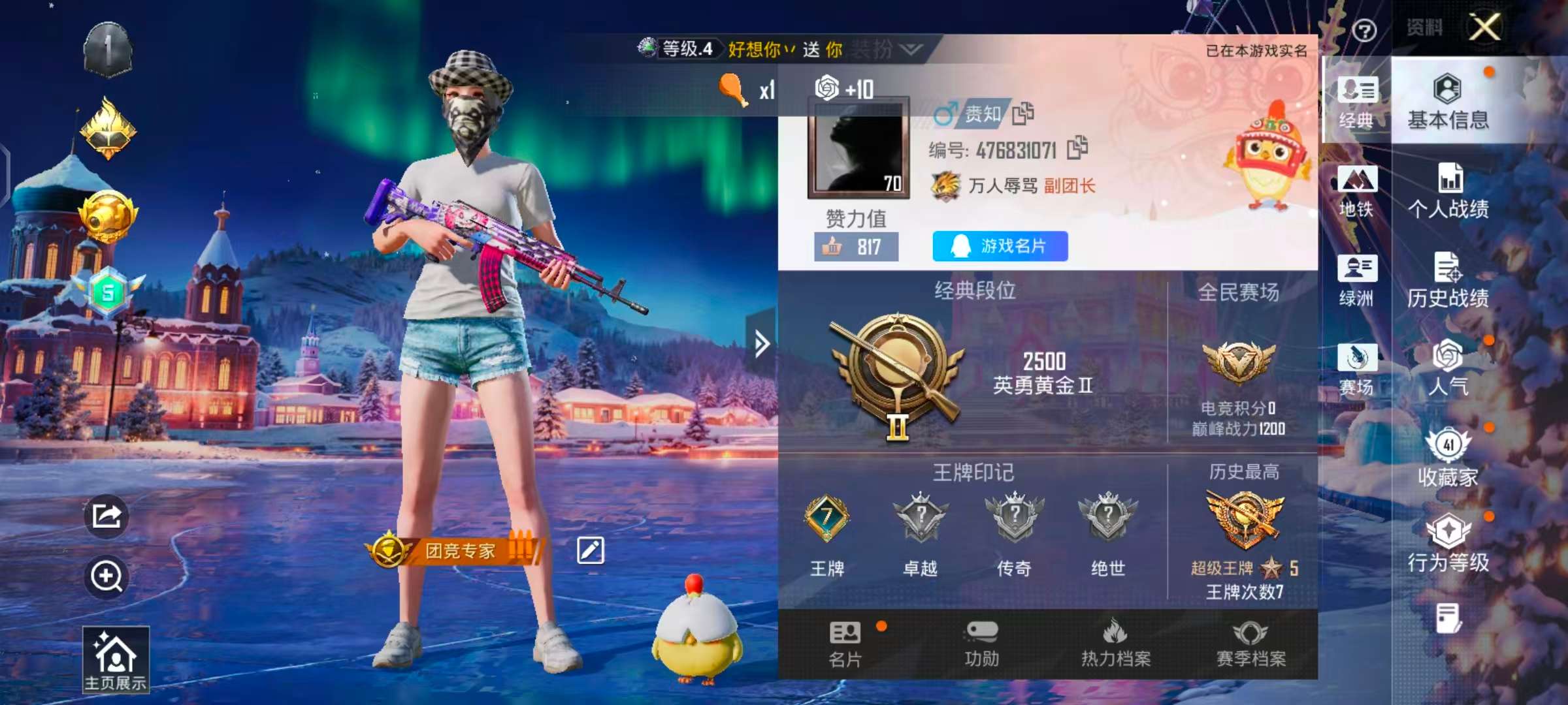 HPSJ40625和平精英账号详情图2