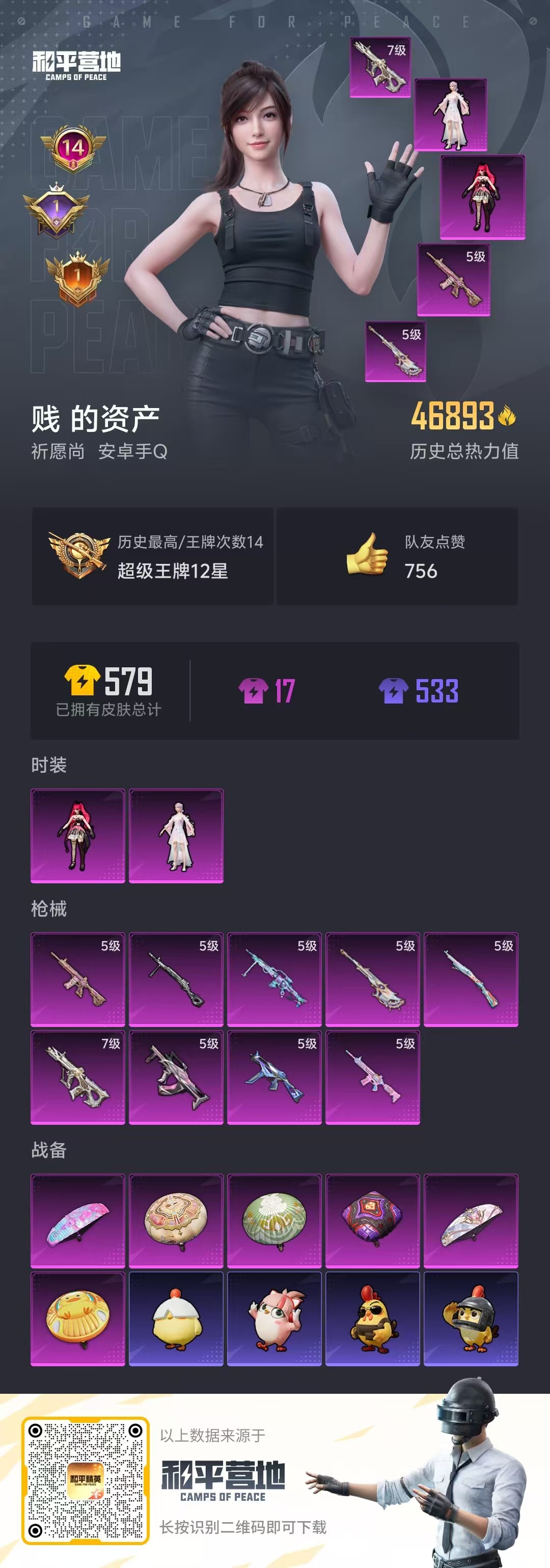 HPSJ40603和平精英账号详情图3