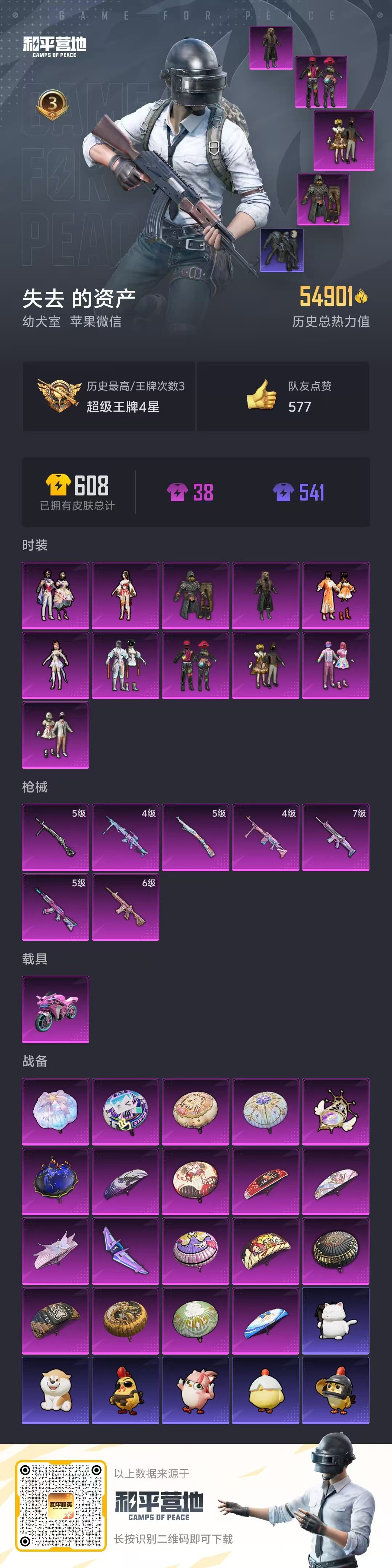 HPSJ3452704和平精英账号详情图5