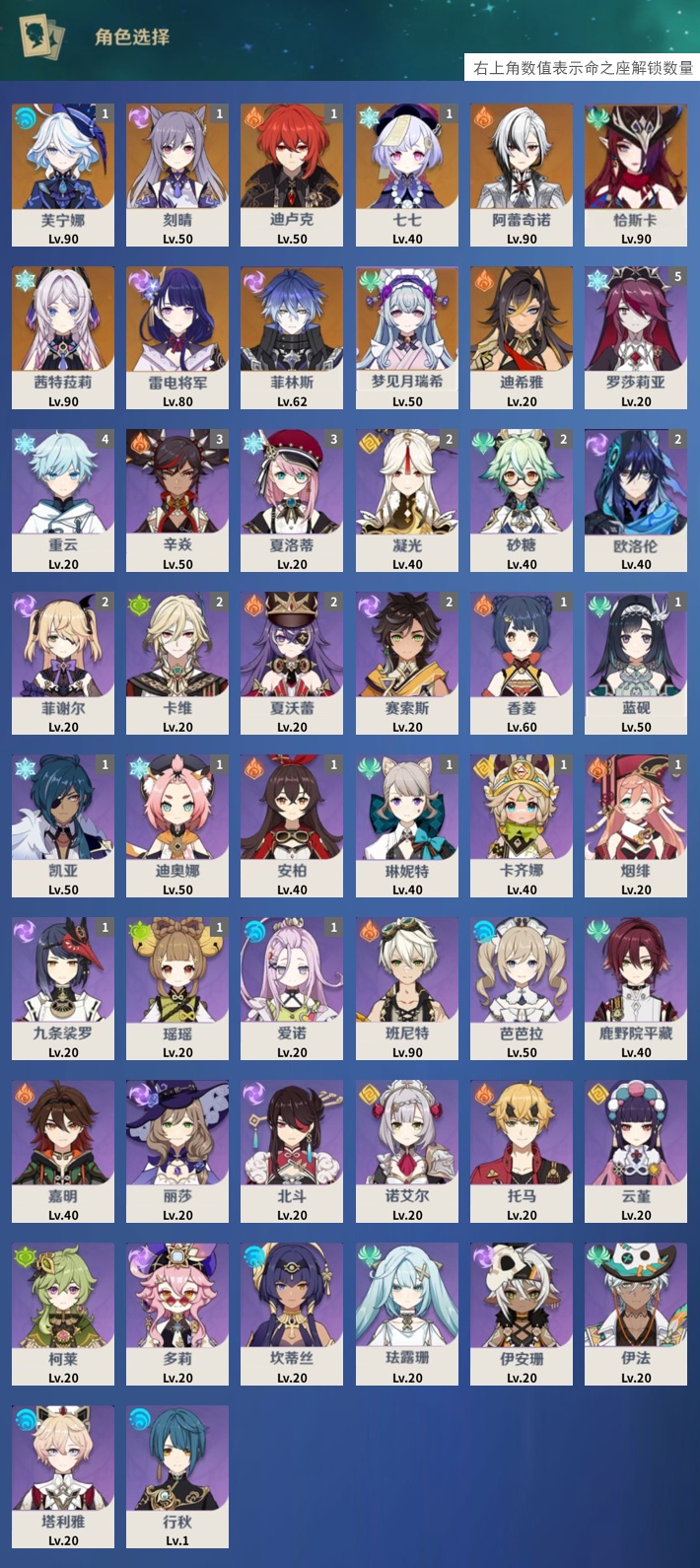 YSMK315688原神账号详情图3 YSMK315688原神账号详情图3