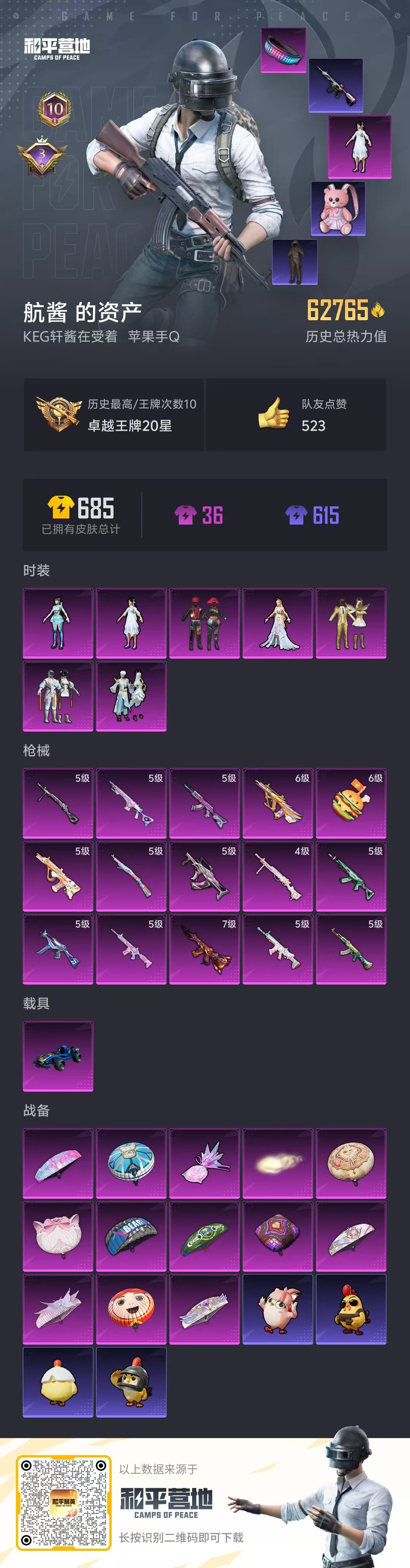 HPSJ3405833和平精英账号详情图3