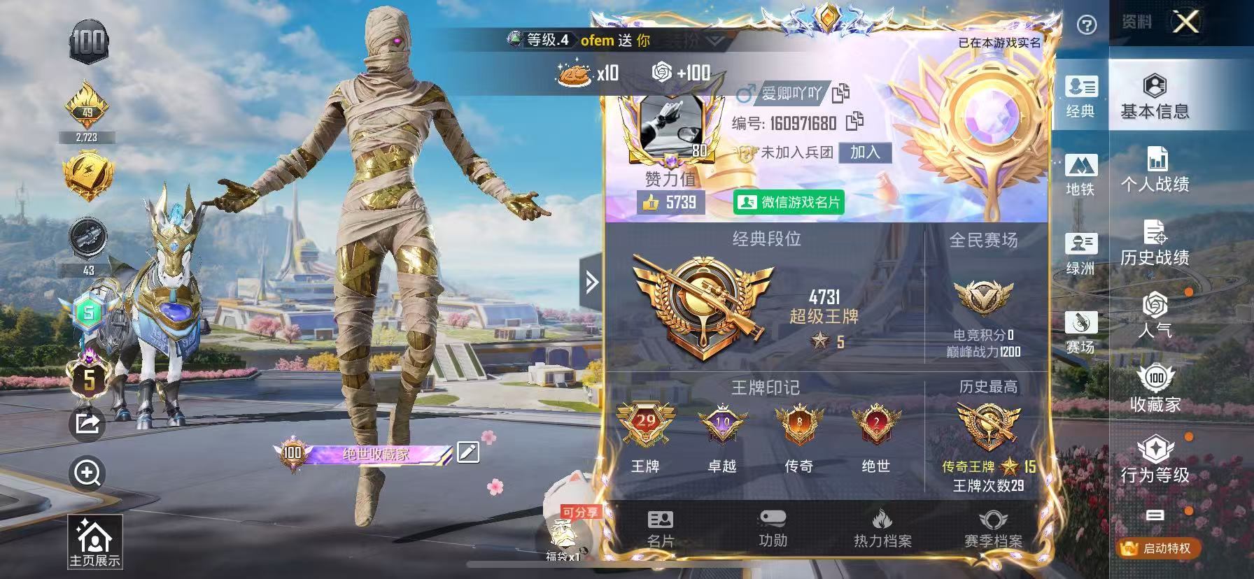 HPSJ3405783和平精英账号详情图2 HPSJ3405783和平精英账号详情图2