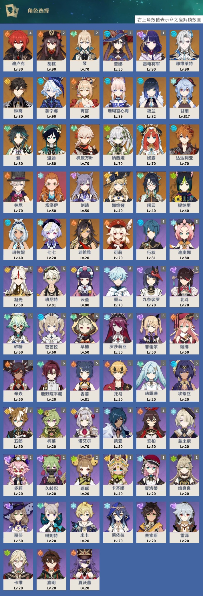 YSMK315657原神账号详情图3 YSMK315657原神账号详情图3