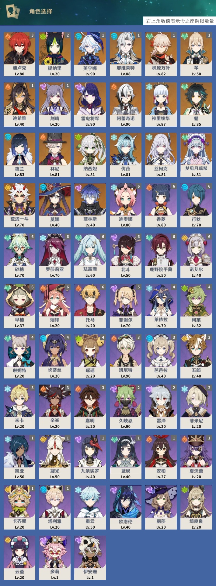 YSMK315684原神账号详情图3 YSMK315684原神账号详情图3