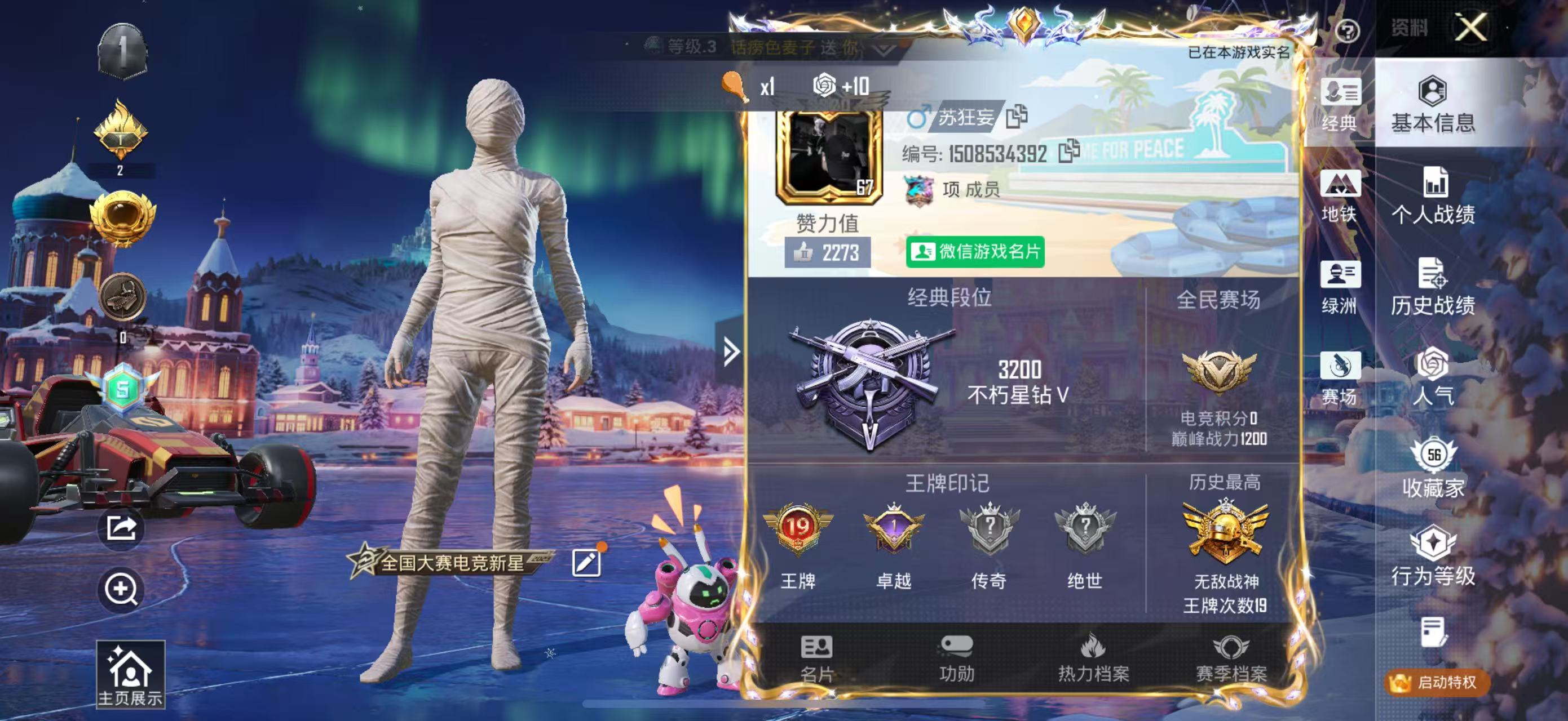 HPSJ3453890和平精英账号详情图4