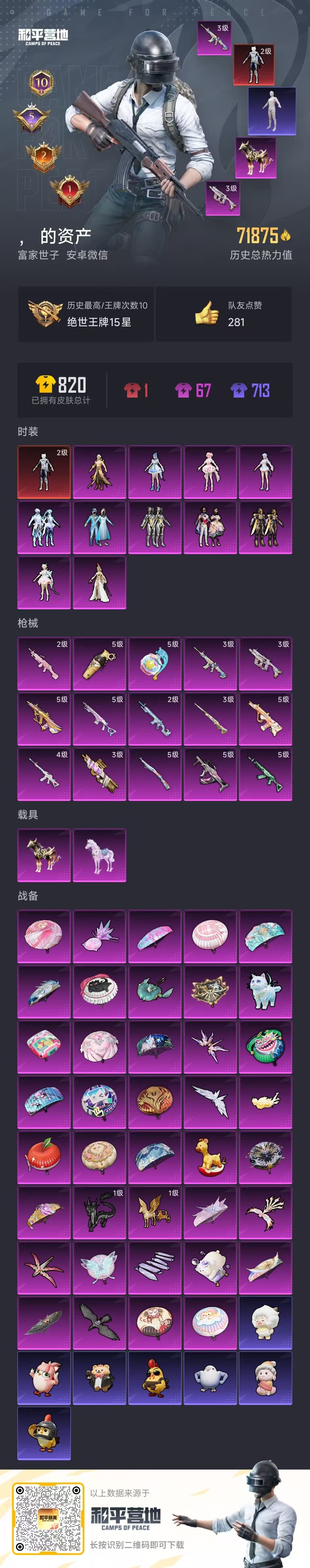 HPSJ3453765和平精英账号详情图3